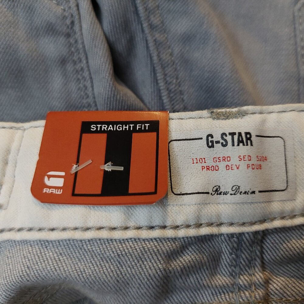 Retro Vintage G-Star Raw Midge Dover Straight Leg Mist Grey Denim Jeans Sz 24 NW - Picture 12 of 12